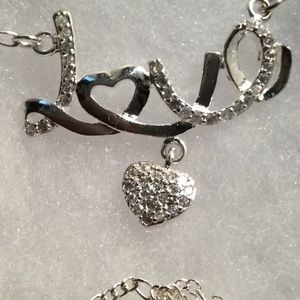 Sterling love necklace  unused